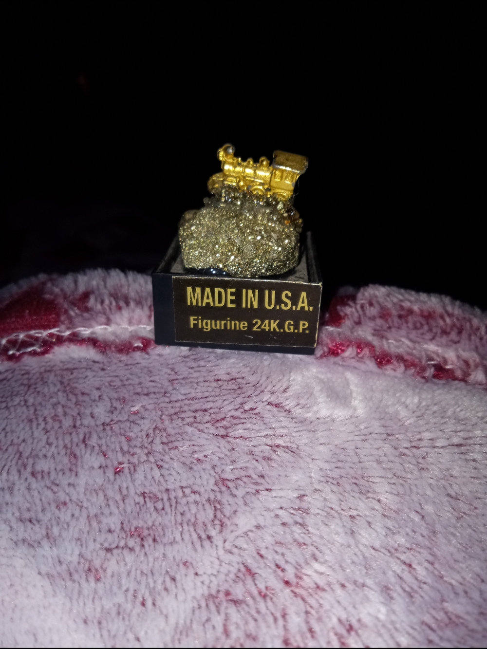24K Gold Plated Mini Train Figurine - Gold